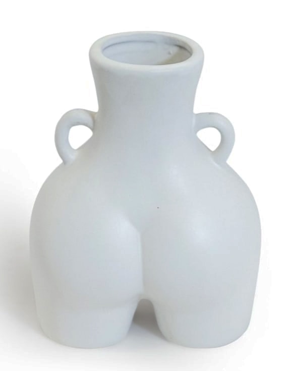 Matt White Medium "Love Handles" Booty Vase