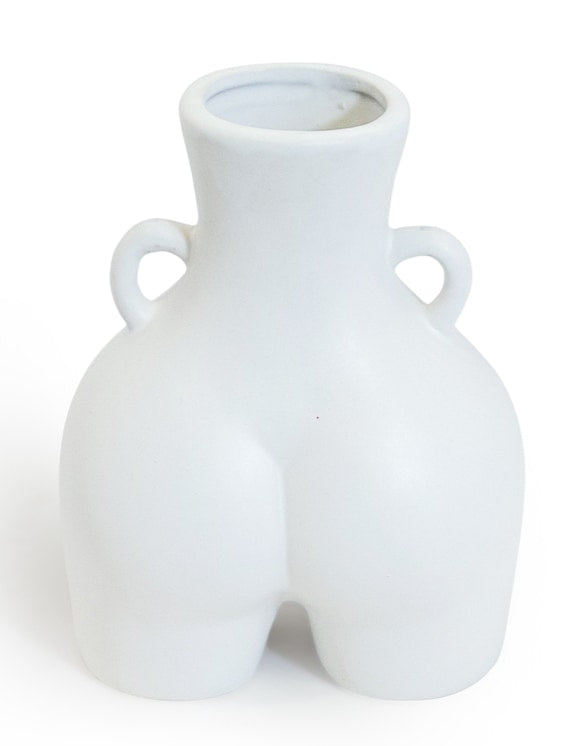 Matt White Medium "Love Handles" Booty Vase