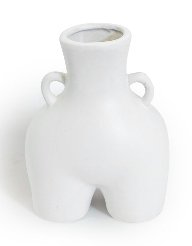 Matt White Medium "Love Handles" Booty Vase