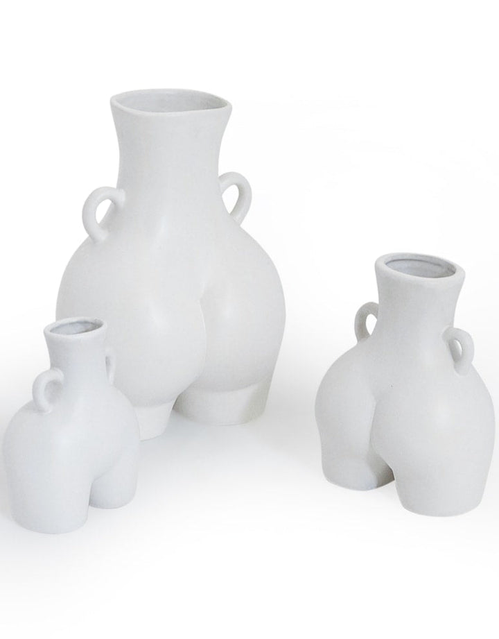 Matt White Medium "Love Handles" Booty Vase