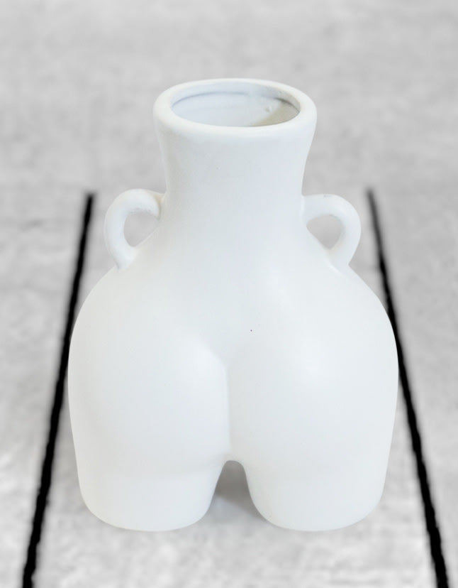 Matt White Medium "Love Handles" Booty Vase