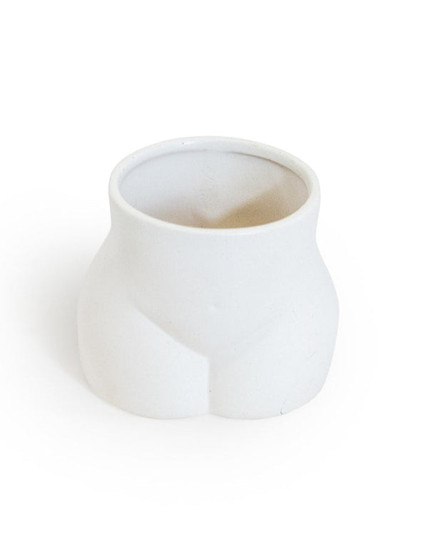 Matt White Small Booty Flower Pot/Storage Jar