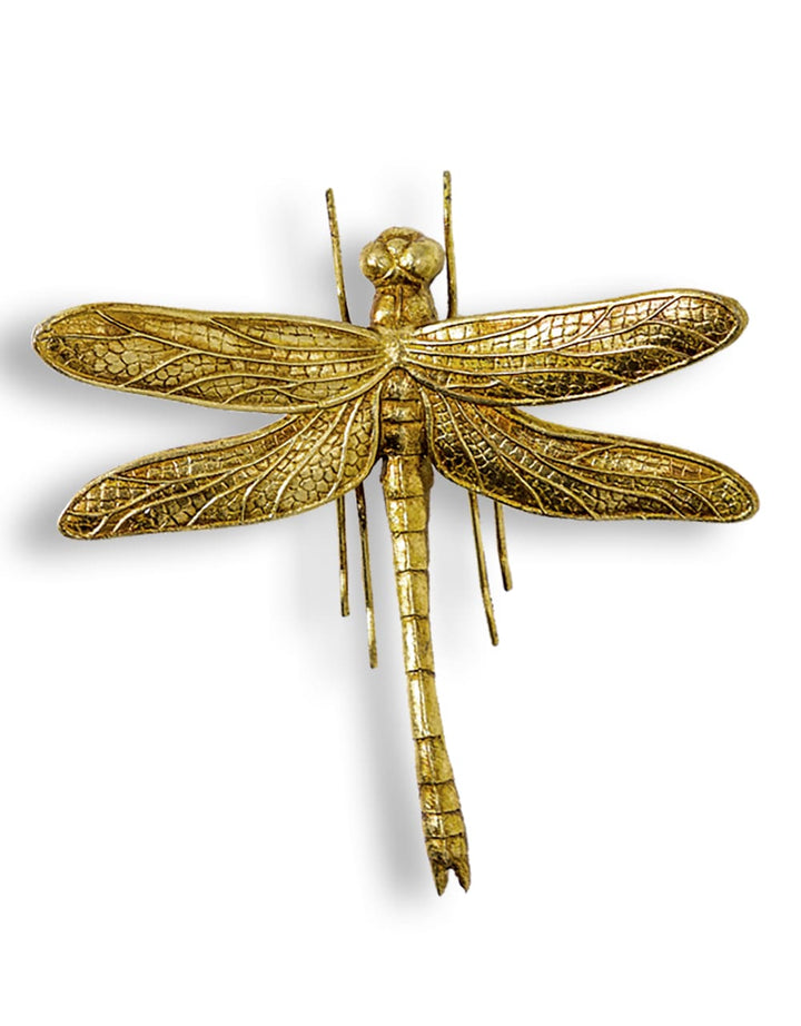 Medium Antique Gold Dragonfly Wall Figure