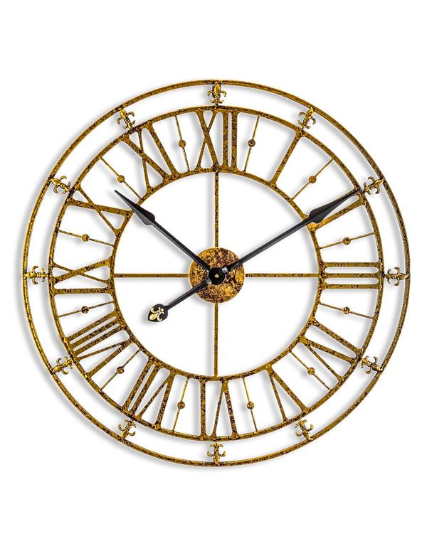 Medium Gold Iron Skeleton Wall Clock