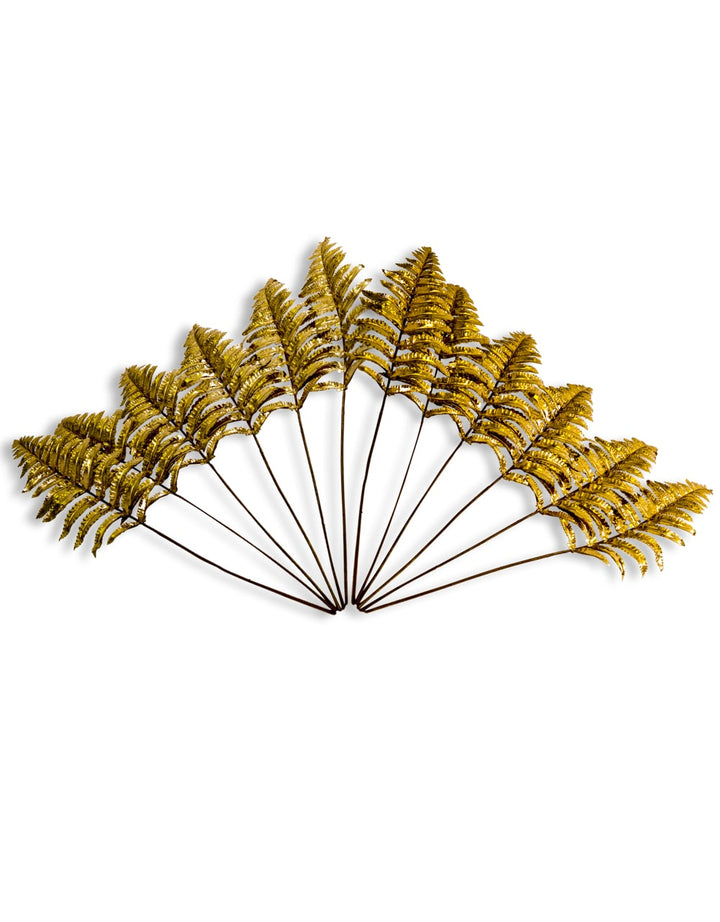 Metallic Gold Small Single Fern Leaf (to be bought in qtys of 12)