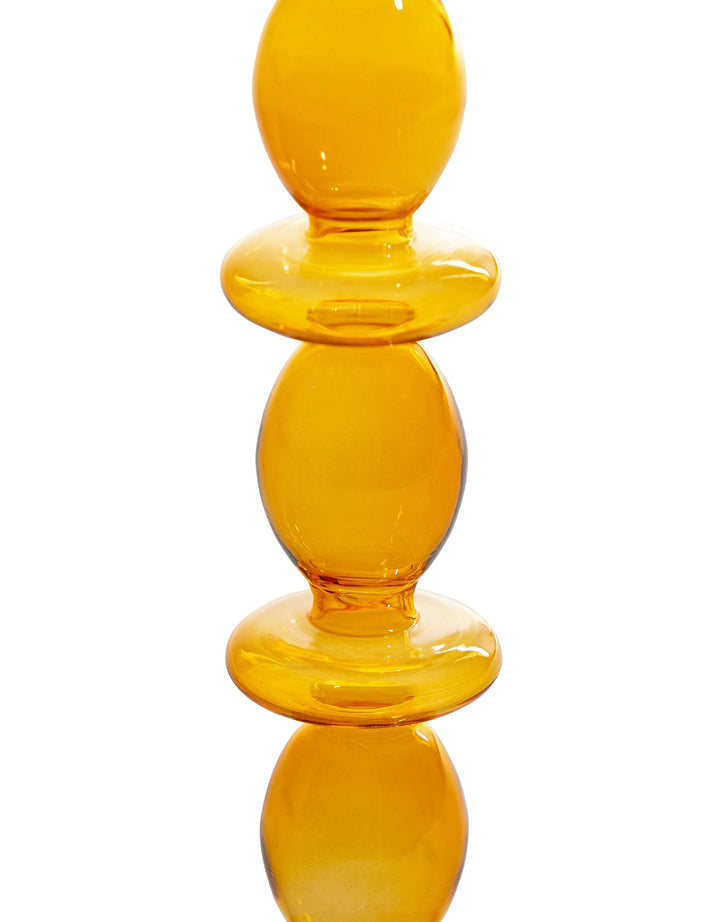 Orange / Amber Glass Candle Holder