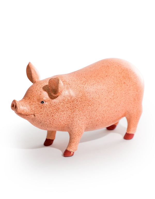 Ornamental Pink Pig Figure