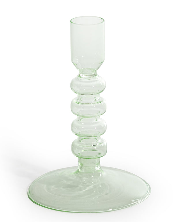 Pale Green Glass Candle Holder