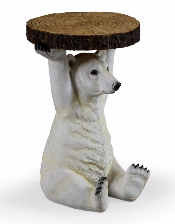 Polar Bear Holding "Trunk Slice" Side Table