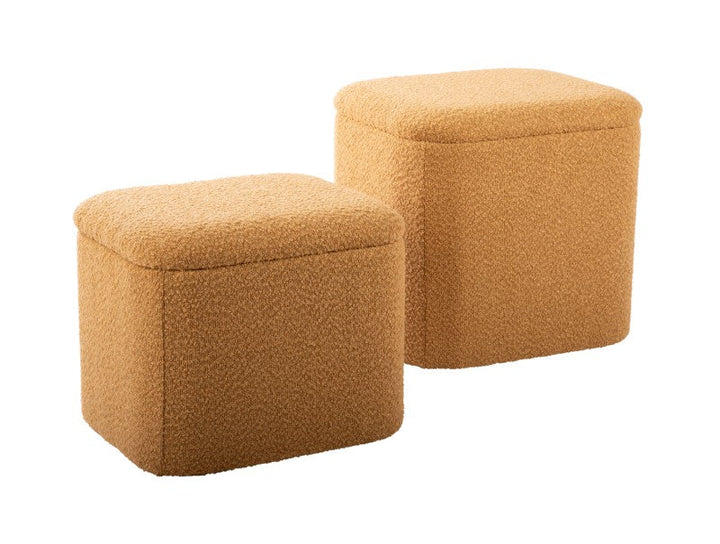 Pouf Set Ada Storage - Ochre yellow Additional 2