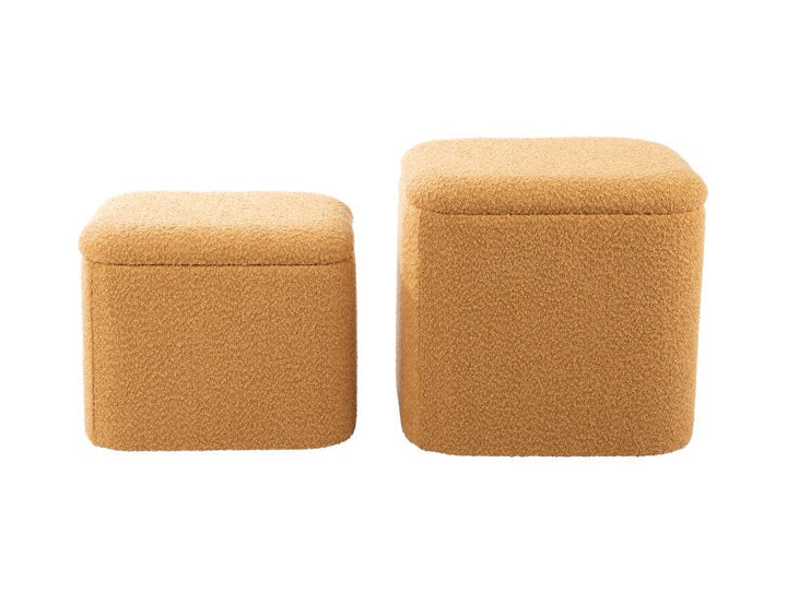 Pouf Set Ada Storage - Ochre yellow Additional 1