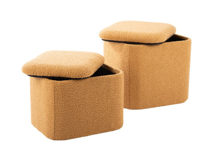 Pouf Set Ada Storage - Ochre yellow Additional 3