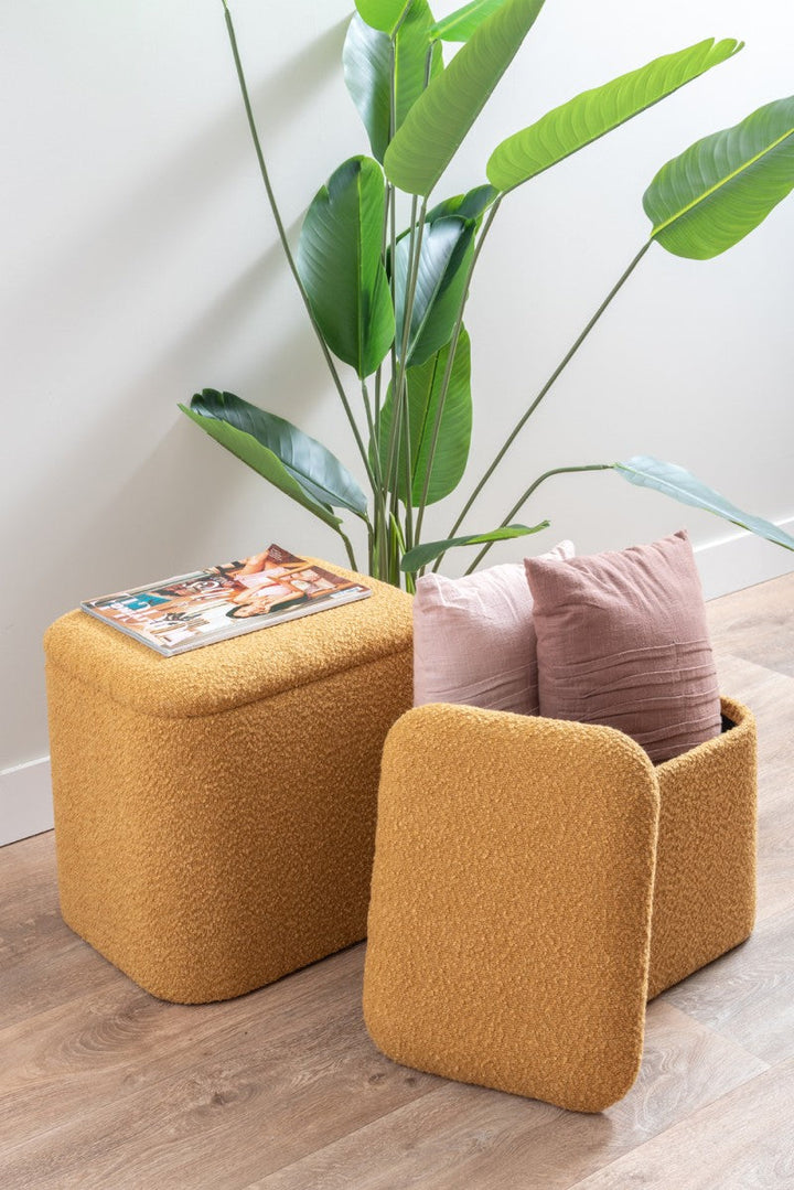 Pouf Set Ada Storage - Ochre yellow Additional 4