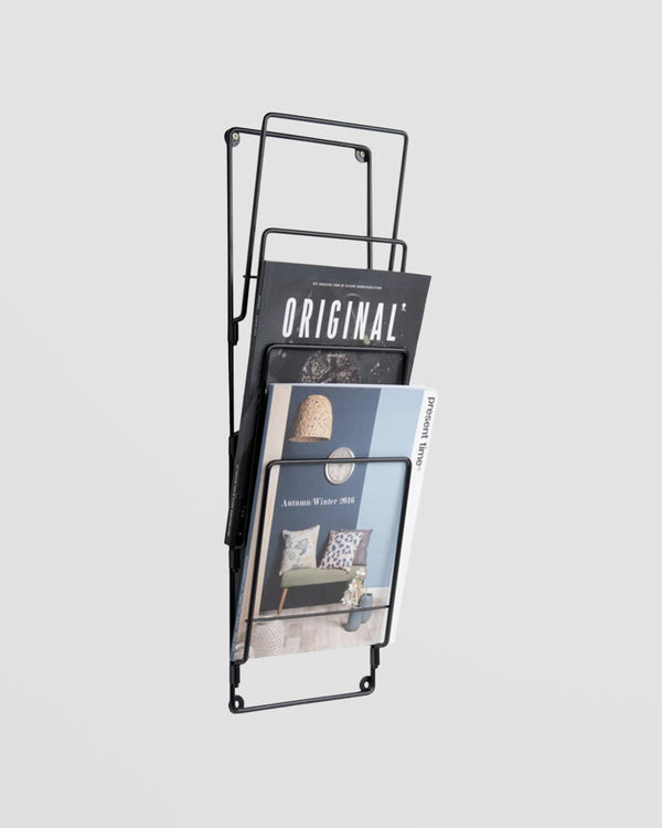 Wire Wall Magazine Rack - Black