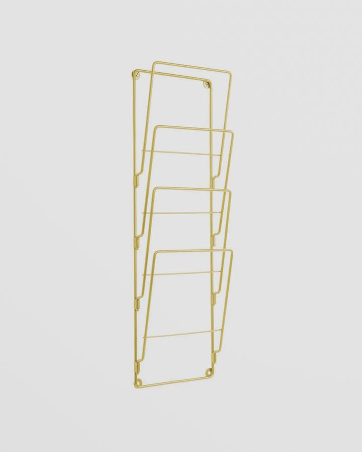 Wire Wall Magazine Rack - Gold Additional 1