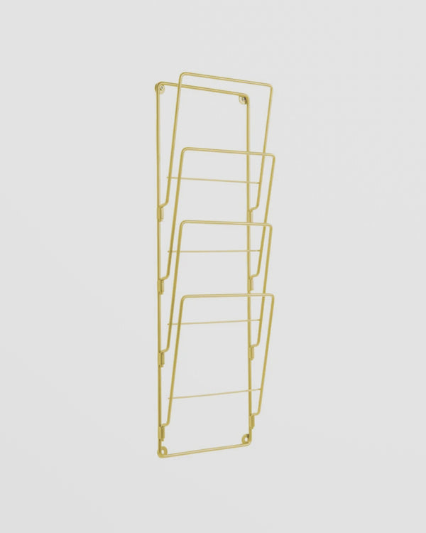 Wire Wall Magazine Rack - Gold