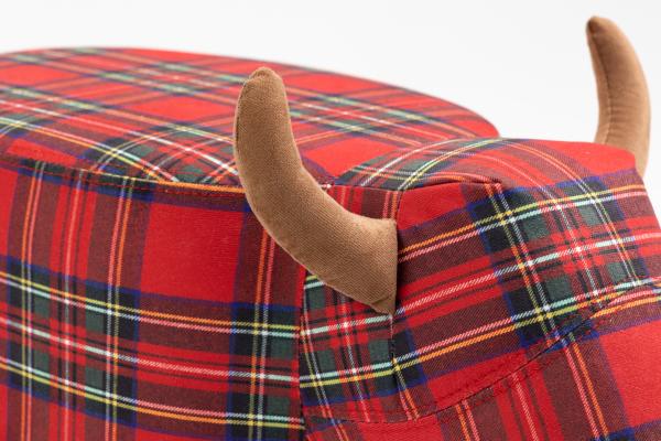 The Red Tartan Cow Animal Footstool Additional 3