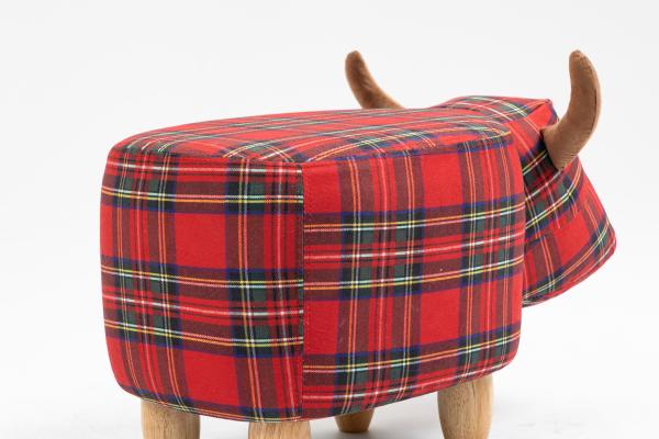 The Red Tartan Cow Animal Footstool Additional 4
