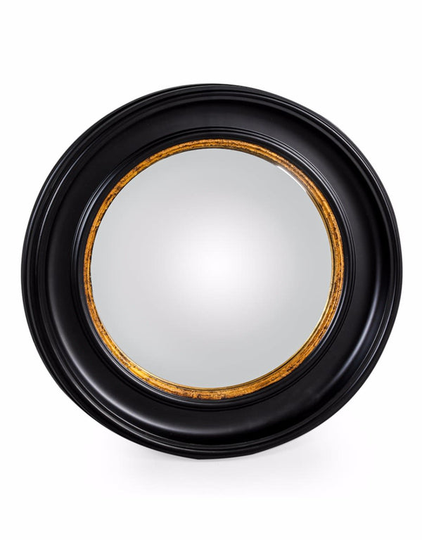 Round Black Large Convex Mirror