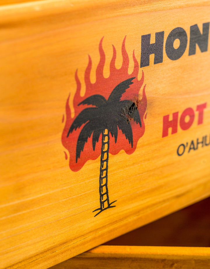 Set of 3 "Honolulu Hot Sauce" Large Wooden Storage Boxes