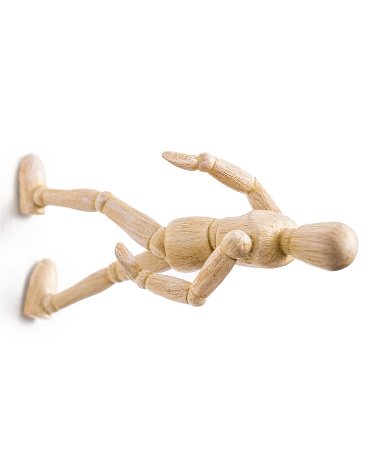 Set of 3 Wall Climbing Wooden Effect Model Men Figures