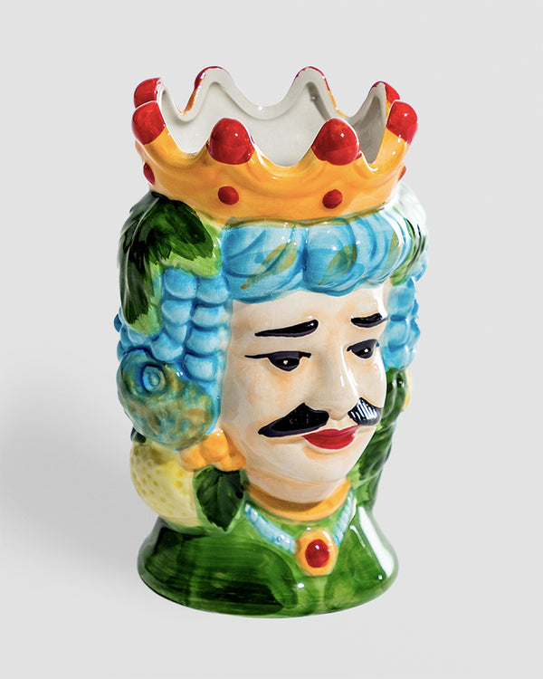 Sicilian King Moor Head Ceramic Storage Pot