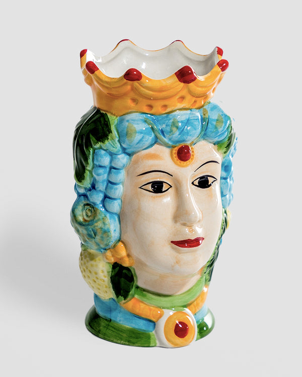 Sicilian Queen Moor Head Ceramic Storage Pot