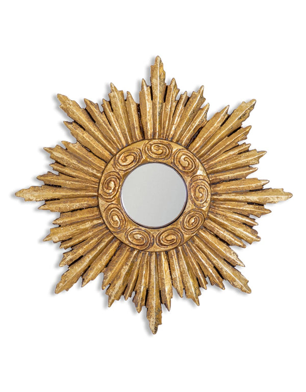 Small Gold Ornate Framed Convex Mirror