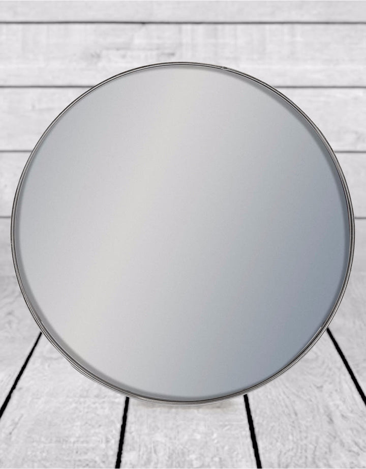 Small Round Silver Framed Arden Wall Mirror