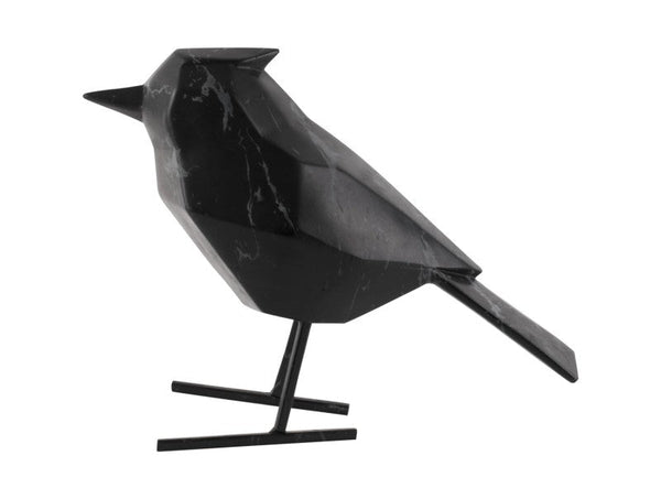 Statue Bird Large Marble - Black