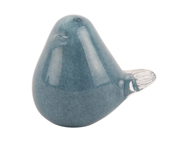 Statue Fat Bird Glass Large - Soft blue