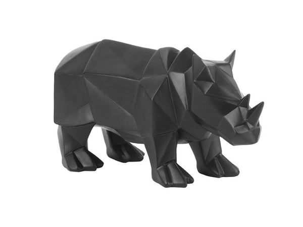 Statue Origami Rhino - Black