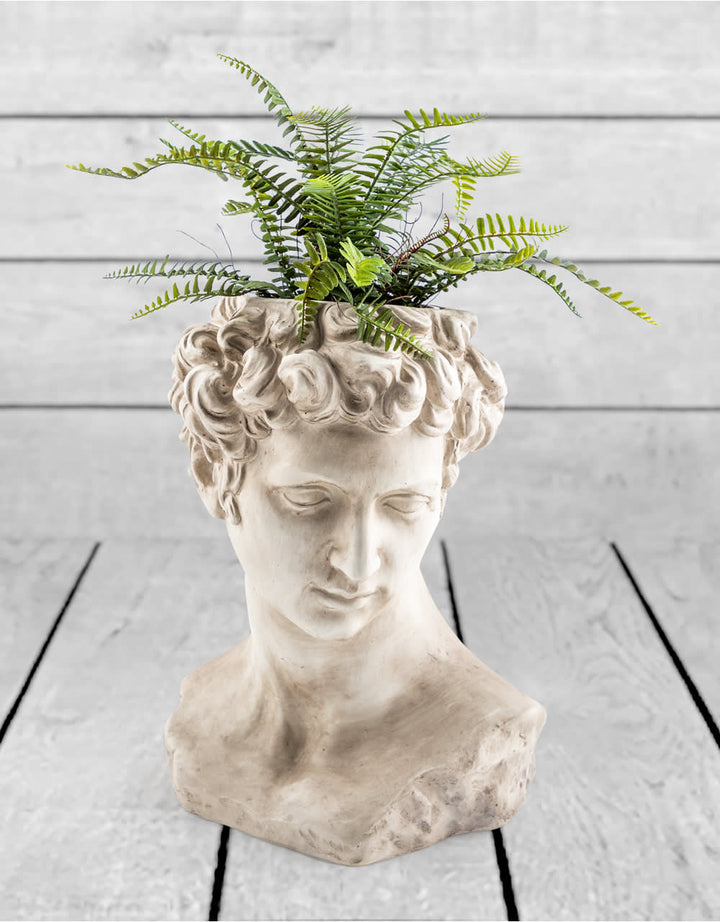 Stone Effect David Bust Flower Pot