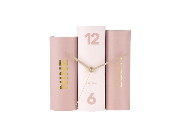 Table Clock Book - Faded pink
