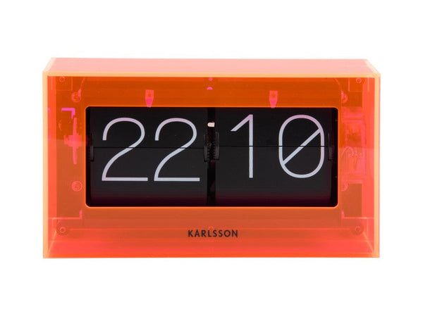Table clock Boxed Flip - Neon orange