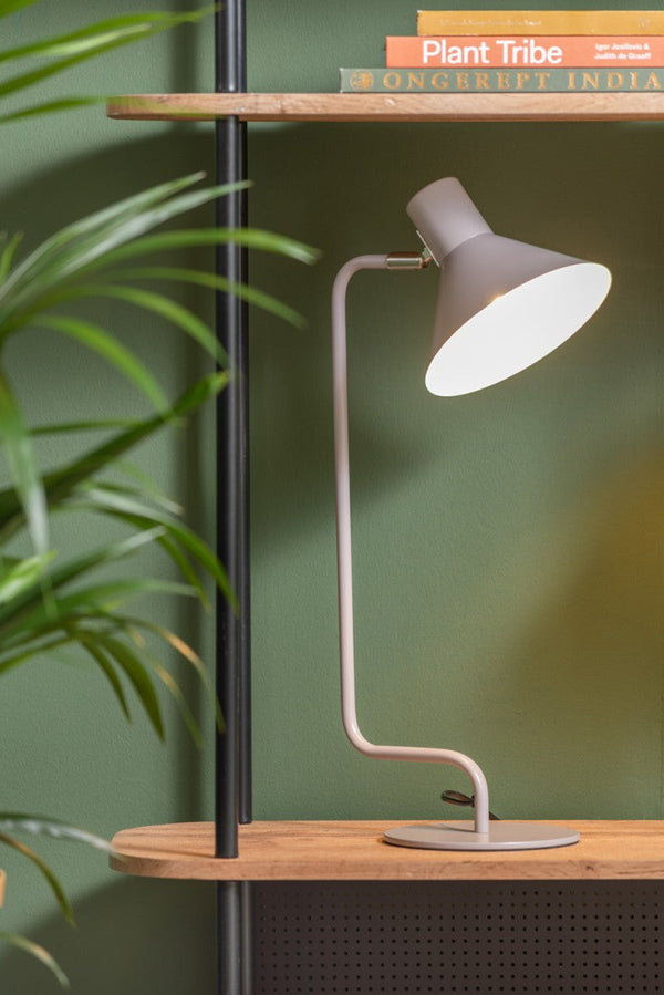 Table Lamp Office Curved - Warm grey