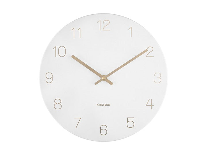 Wall Clock Charm Engraved Numbers Small - White Additional 3