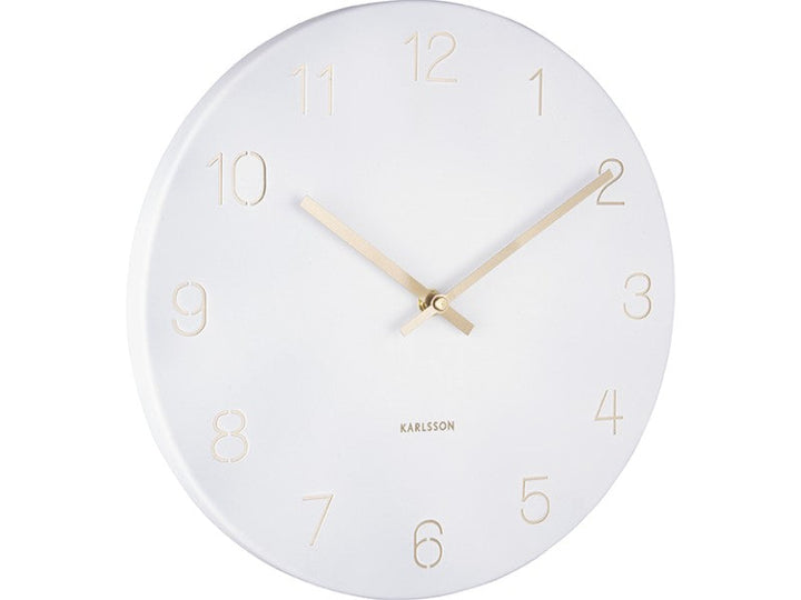 Wall Clock Charm Engraved Numbers Small - White Additional 4