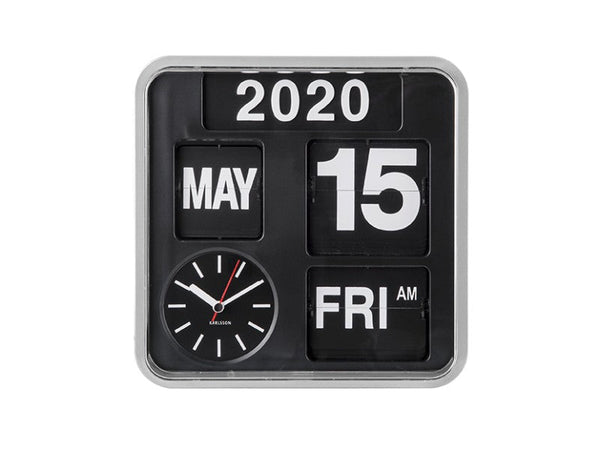 Wall Clock Mini Flip - Silver