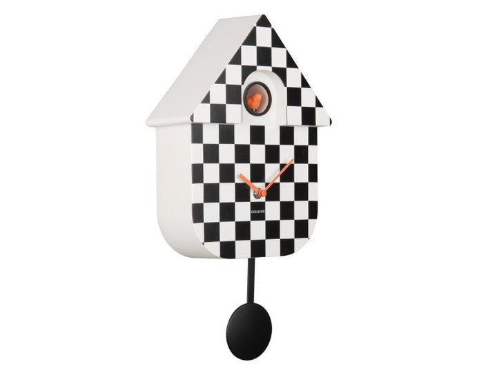 Wall Clock Modern Cuckoo Checker - Black Additional 2
