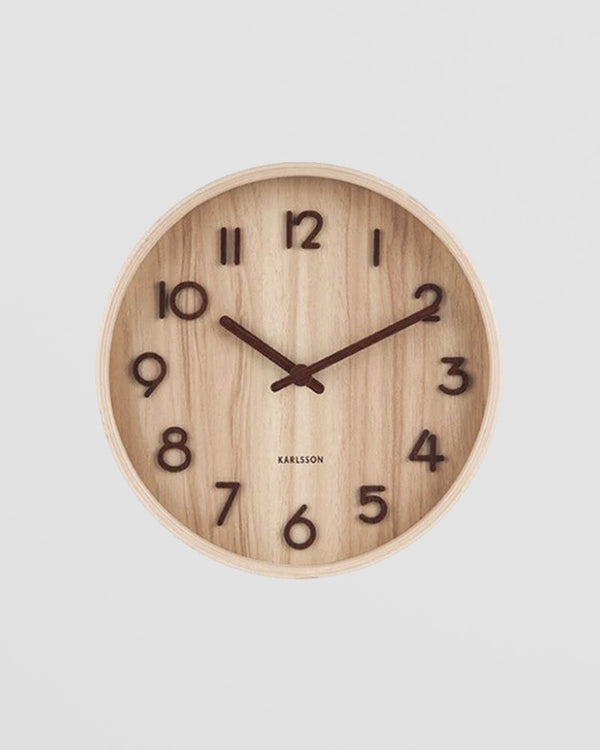 Wall Clock Pure Small - Walnut