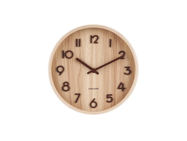 Wall Clock Pure Small - Walnut