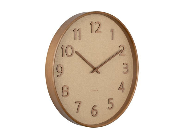 Wall Clock Pure Wood Grain - Sand brown