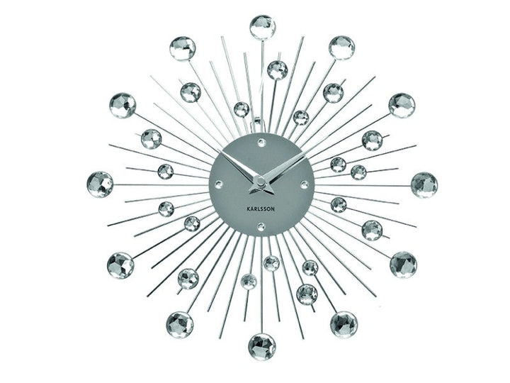 Wall Clock Sunburst Medium - Silver Additional 1