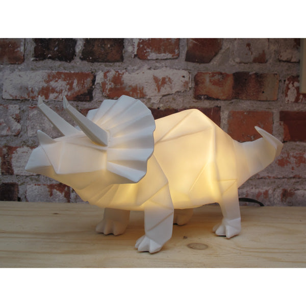 Triceratops White Dino Lamp