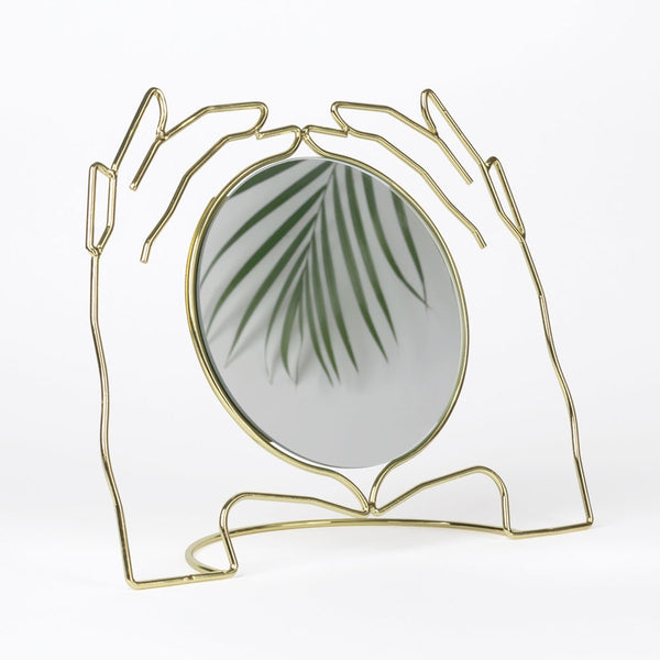 Golden Hands Desk Mirror