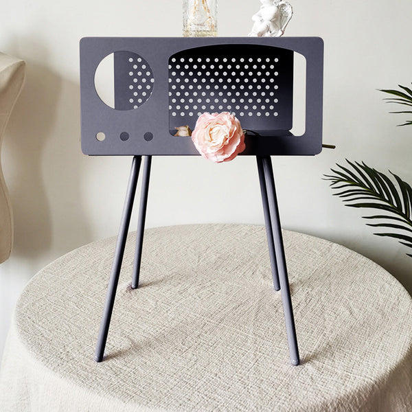 Retro Radio Storage Stand - Grey [D]